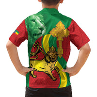 Ethiopia National Day Kid Hawaiian Shirt Ethiopia Lion of Judah African Pattern - Wonder Print Shop