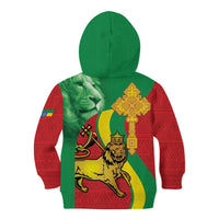Ethiopia National Day Kid Hoodie Ethiopia Lion of Judah African Pattern - Wonder Print Shop
