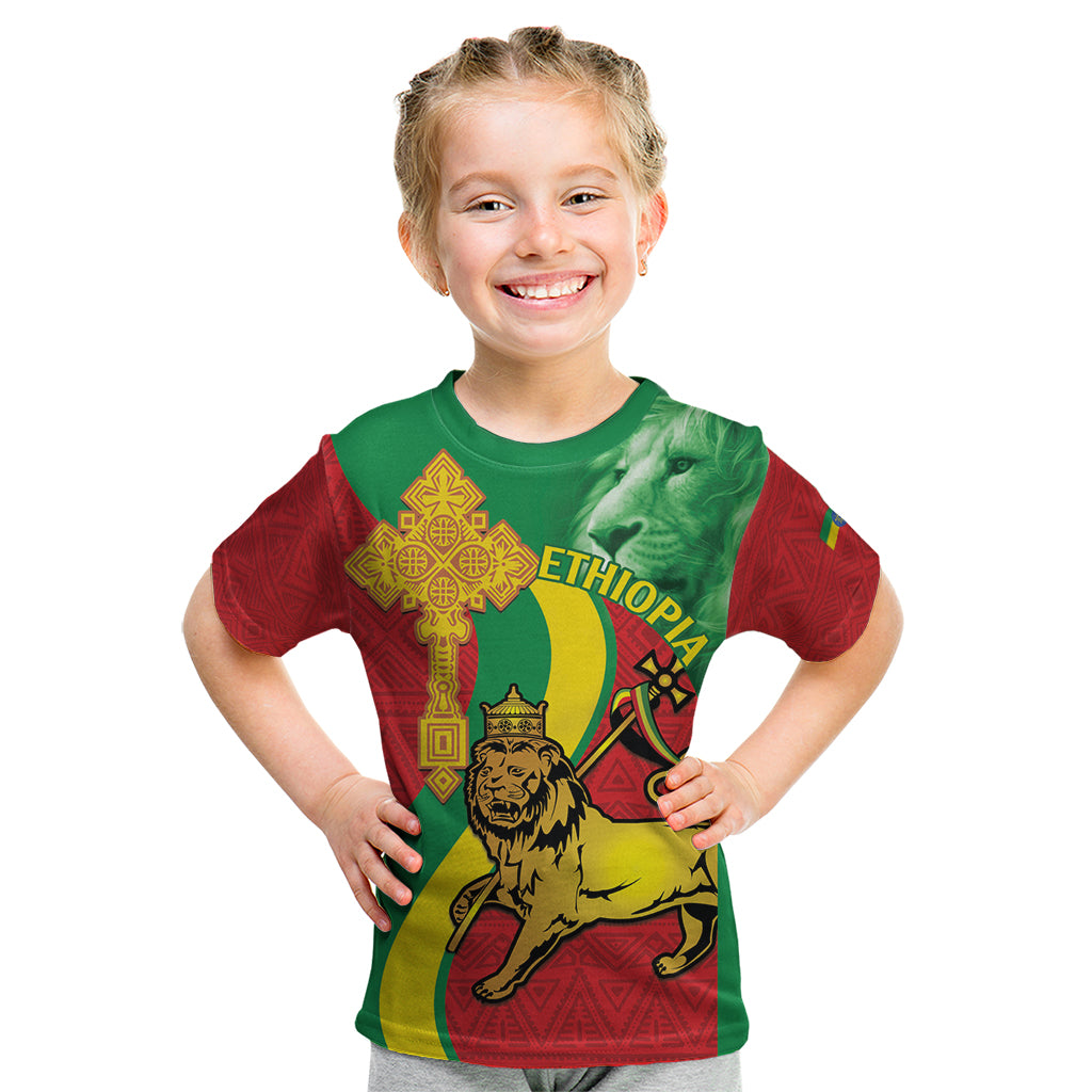 Ethiopia National Day Kid T Shirt Ethiopia Lion of Judah African Pattern
