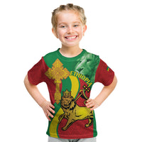 Ethiopia National Day Kid T Shirt Ethiopia Lion of Judah African Pattern - Wonder Print Shop