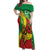 Ethiopia National Day Off Shoulder Maxi Dress Ethiopia Lion of Judah African Pattern