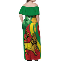Ethiopia National Day Off Shoulder Maxi Dress Ethiopia Lion of Judah African Pattern - Wonder Print Shop