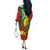 Ethiopia National Day Off The Shoulder Long Sleeve Dress Ethiopia Lion of Judah African Pattern