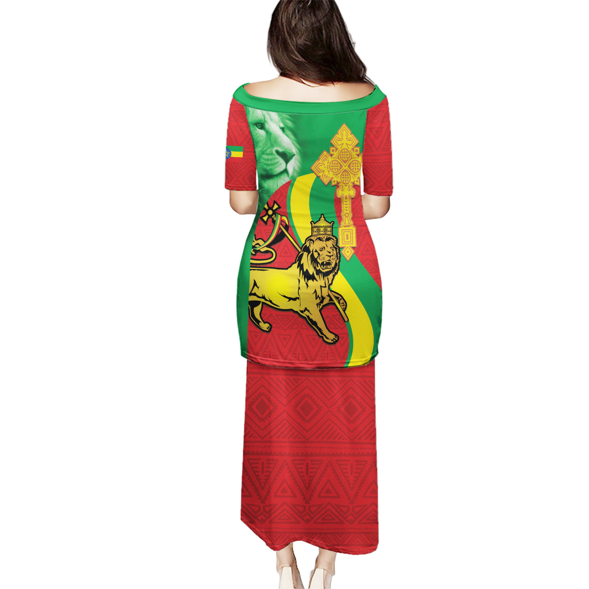 Ethiopia National Day Puletasi Ethiopia Lion of Judah African Pattern - Wonder Print Shop