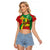 Ethiopia National Day Raglan Cropped T Shirt Ethiopia Lion of Judah African Pattern