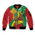 Ethiopia National Day Sleeve Zip Bomber Jacket Ethiopia Lion of Judah African Pattern - Wonder Print Shop