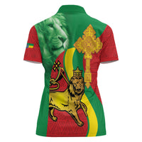 Ethiopia National Day Women Polo Shirt Ethiopia Lion of Judah African Pattern - Wonder Print Shop