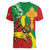 Ethiopia National Day Women V-Neck T-Shirt Ethiopia Lion of Judah African Pattern