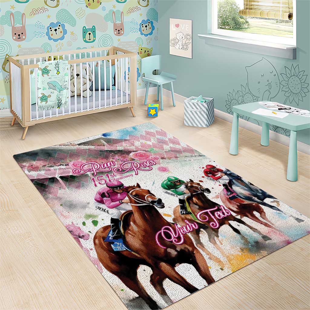 Personalized Kentucky Horse Racing Area Rug 151st Anniversary Run For The Roses