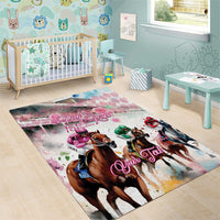 Personalized Kentucky Horse Racing Area Rug 151st Anniversary Run For The Roses