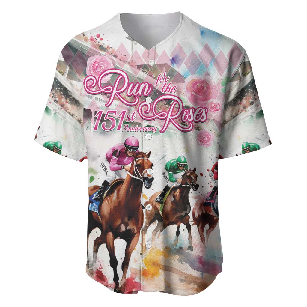 Personalized Kentucky Horse Racing Baseball Jersey 151st Anniversary Run For The Roses