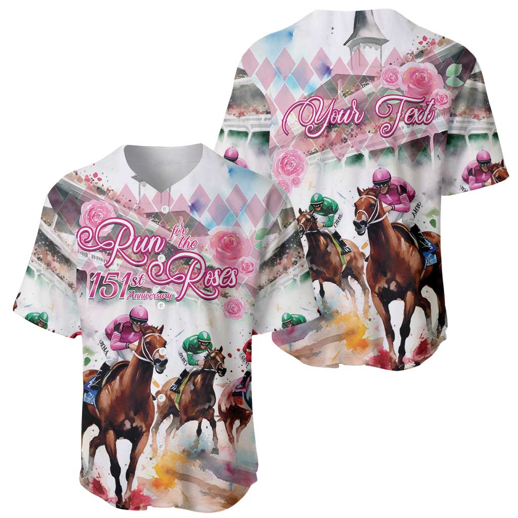 Personalized Kentucky Horse Racing Baseball Jersey 151st Anniversary Run For The Roses