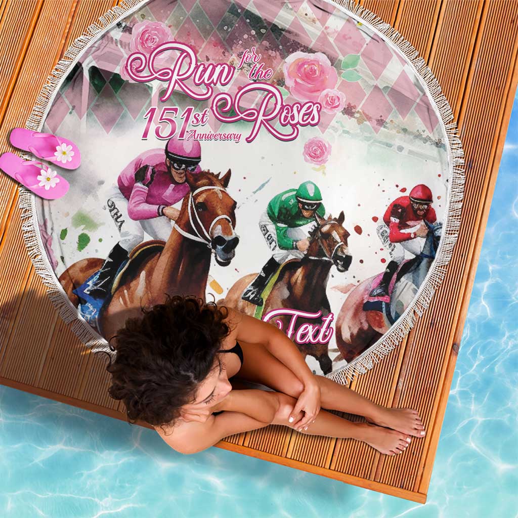 Personalized Kentucky Horse Racing Beach Blanket 151st Anniversary Run For The Roses