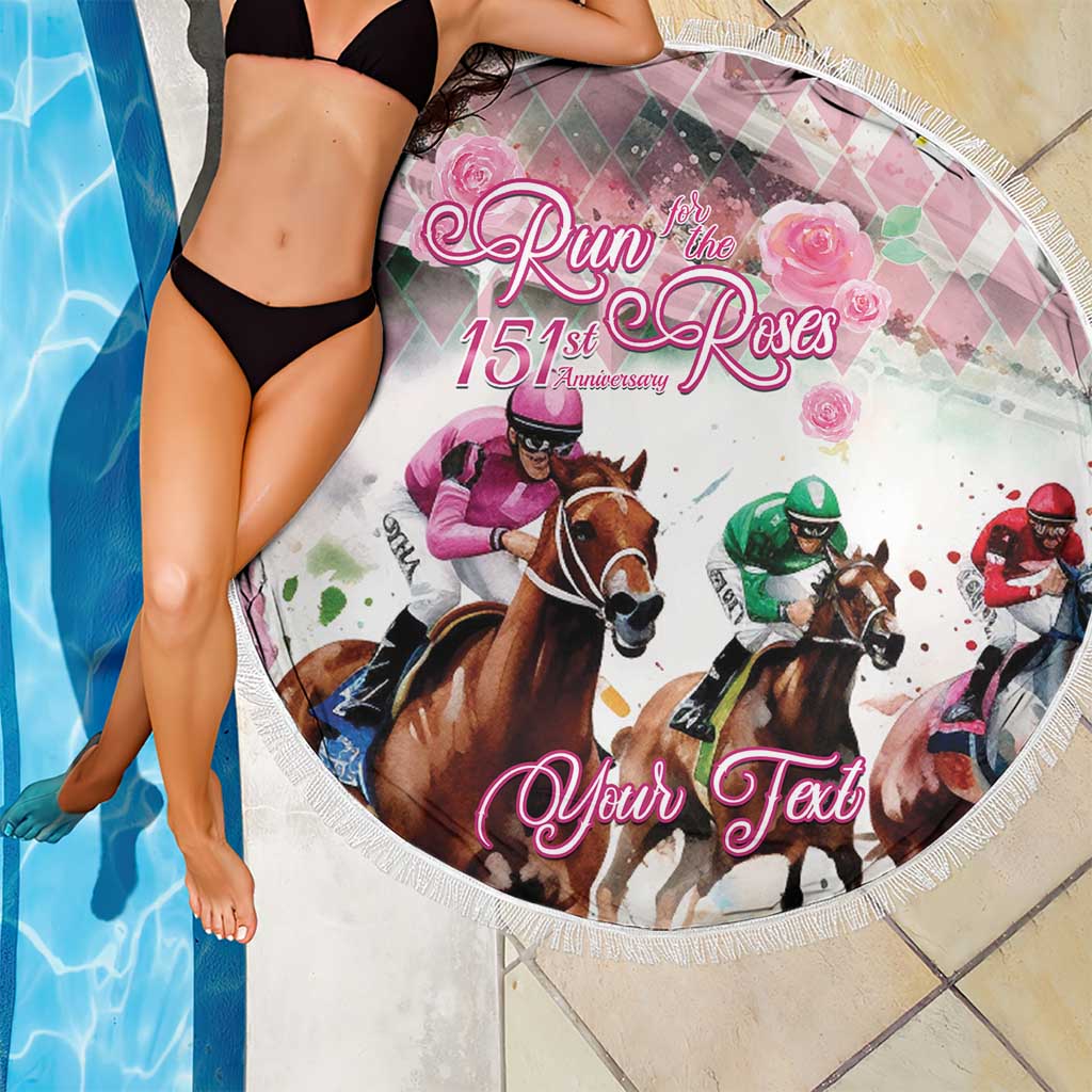 Personalized Kentucky Horse Racing Beach Blanket 151st Anniversary Run For The Roses