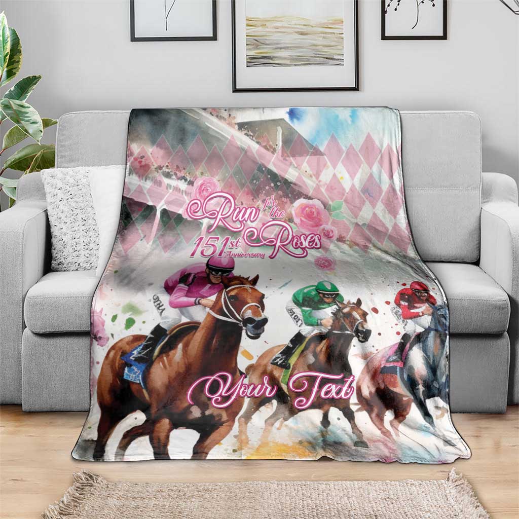 Personalized Kentucky Horse Racing Blanket 151st Anniversary Run For The Roses