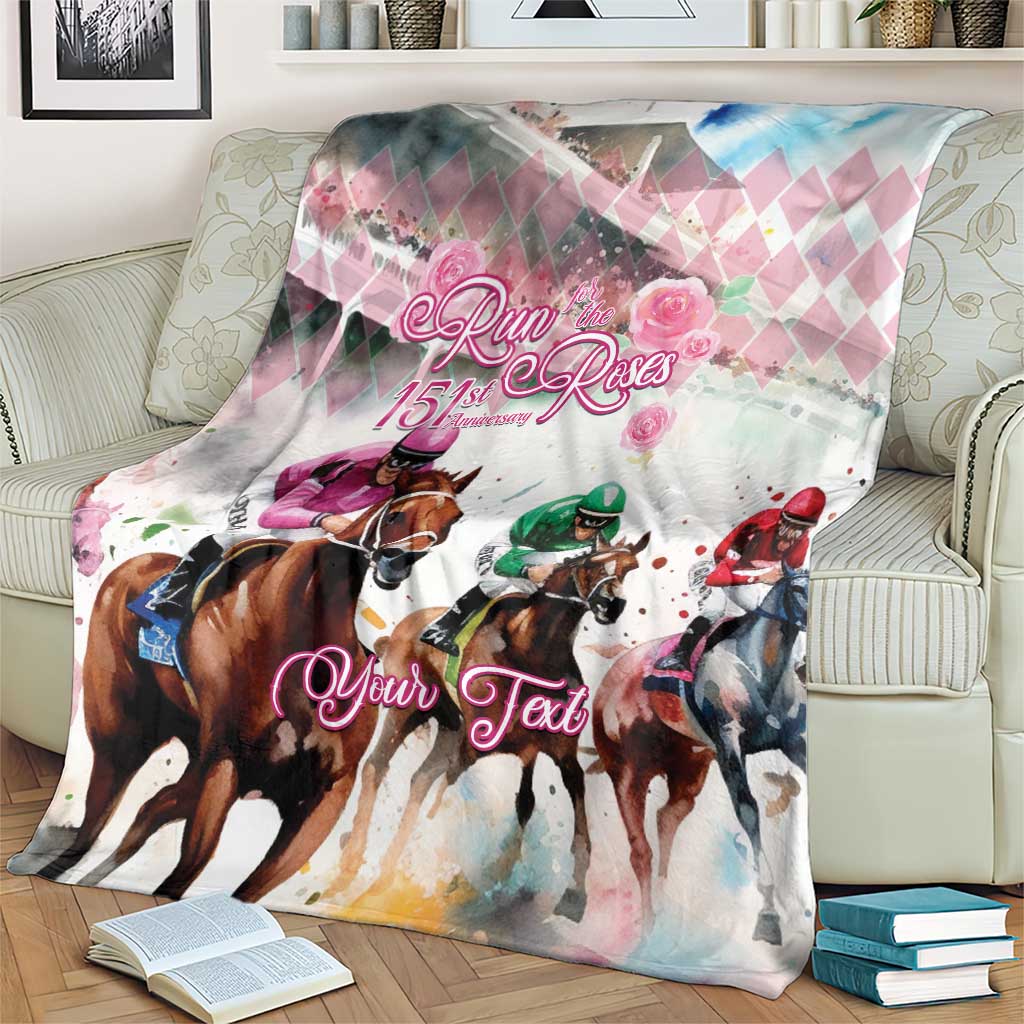 Personalized Kentucky Horse Racing Blanket 151st Anniversary Run For The Roses