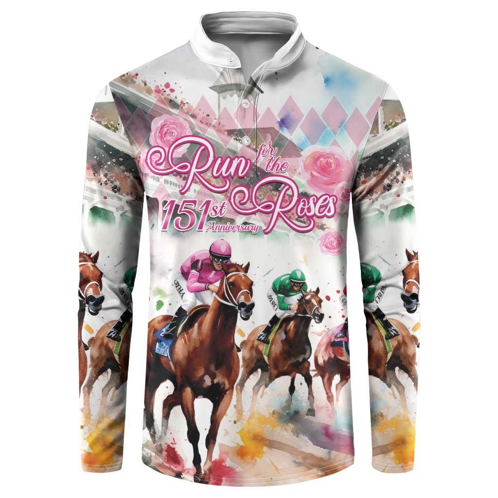 Personalized Kentucky Horse Racing Button Sweatshirt 151st Anniversary Run For The Roses