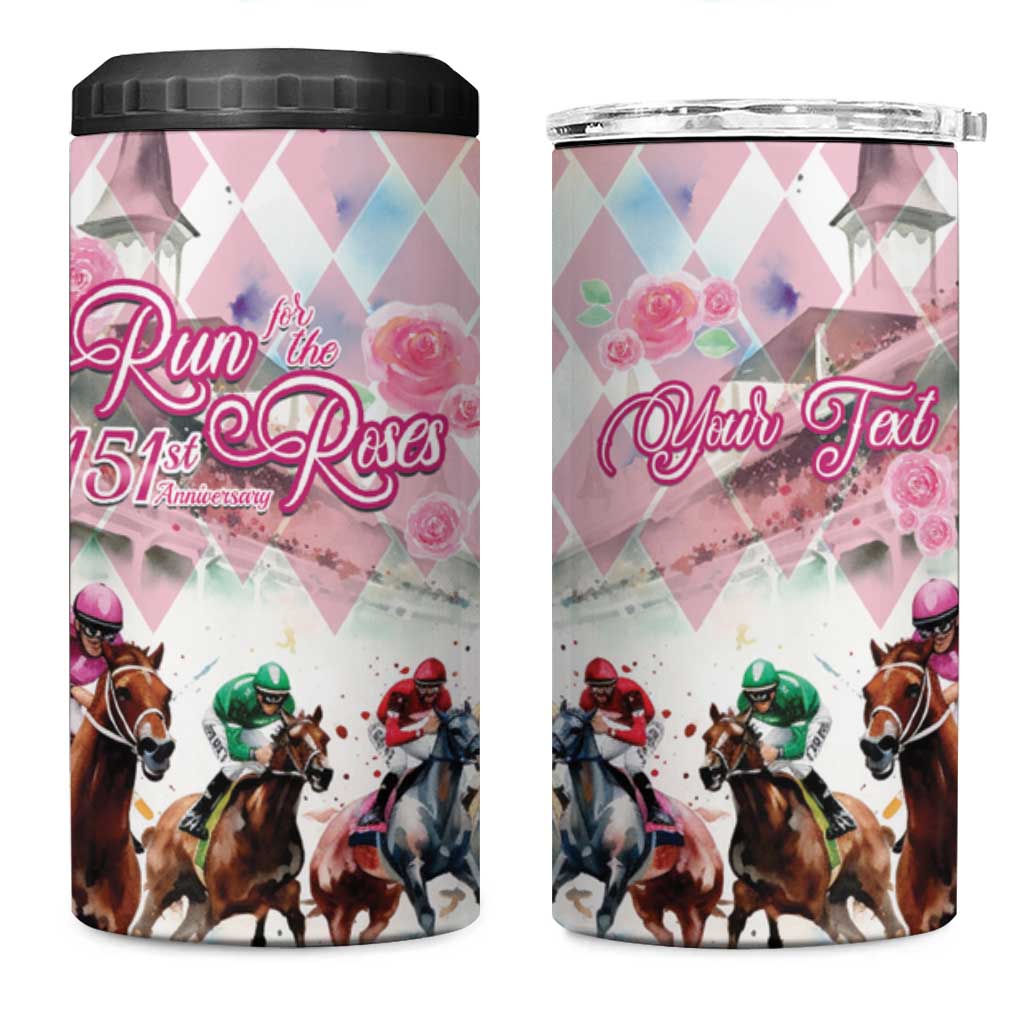 Personalized Kentucky Horse Racing 4 in 1 Can Cooler Tumbler 151st Anniversary Run For The Roses