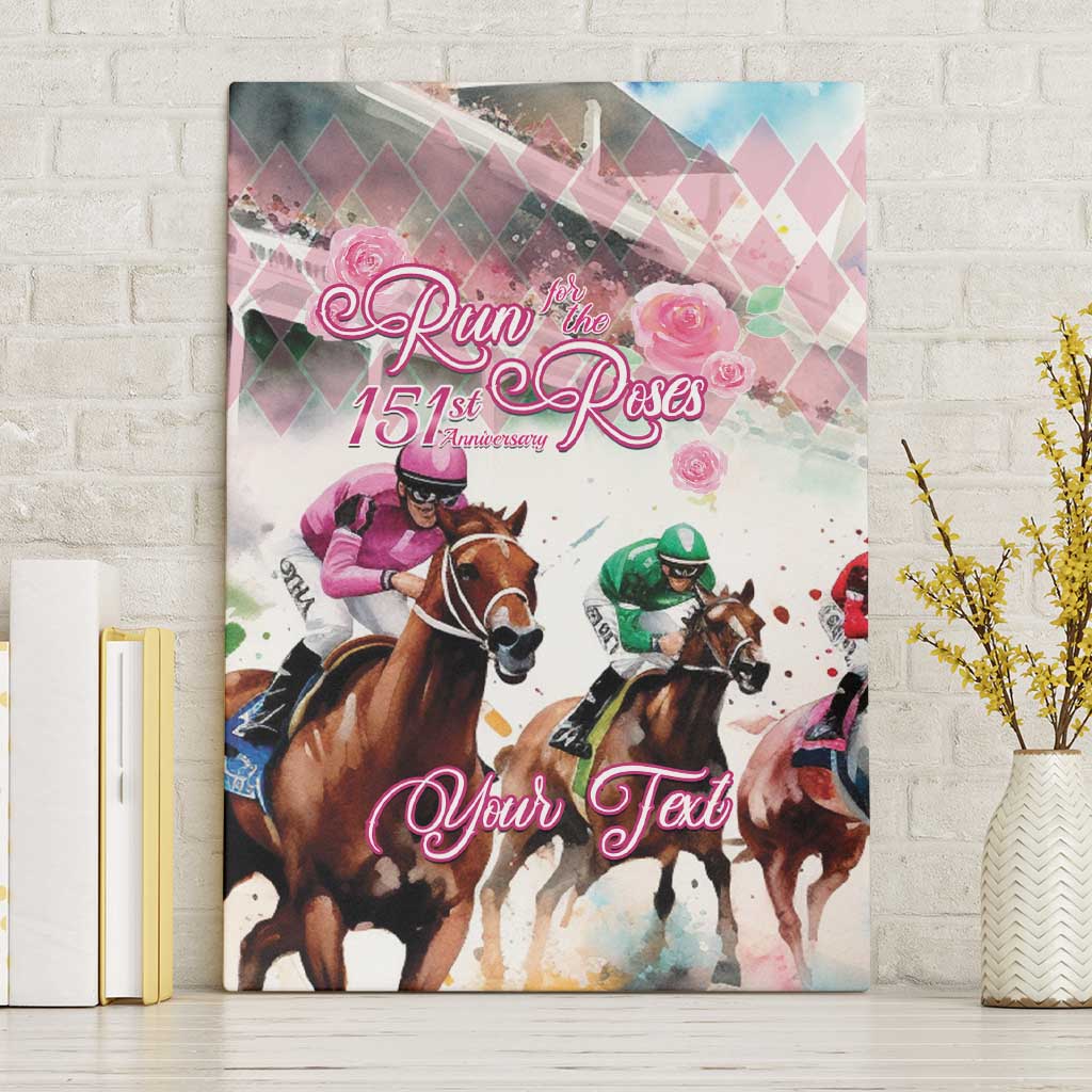 Personalized Kentucky Horse Racing Canvas Wall Art 151st Anniversary Run For The Roses