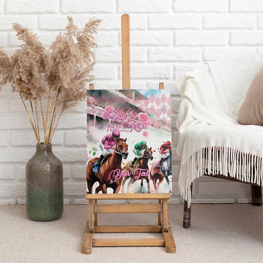 Personalized Kentucky Horse Racing Canvas Wall Art 151st Anniversary Run For The Roses