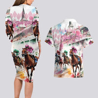 Personalized Kentucky Horse Racing Couples Matching Long Sleeve Bodycon Dress and Hawaiian Shirt 151st Anniversary Run For The Roses