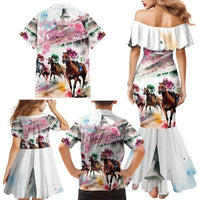 Personalized Kentucky Horse Racing Family Matching Mermaid Dress and Hawaiian Shirt 151st Anniversary Run For The Roses