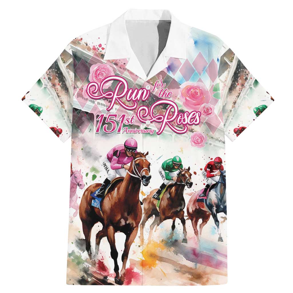 Personalized Kentucky Horse Racing Family Matching Mermaid Dress and Hawaiian Shirt 151st Anniversary Run For The Roses