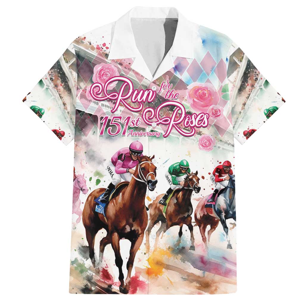 Personalized Kentucky Horse Racing Family Matching Off Shoulder Maxi Dress and Hawaiian Shirt 151st Anniversary Run For The Roses