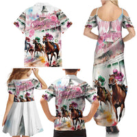 Personalized Kentucky Horse Racing Family Matching Summer Maxi Dress and Hawaiian Shirt 151st Anniversary Run For The Roses