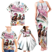 Personalized Kentucky Horse Racing Family Matching Tank Maxi Dress and Hawaiian Shirt 151st Anniversary Run For The Roses