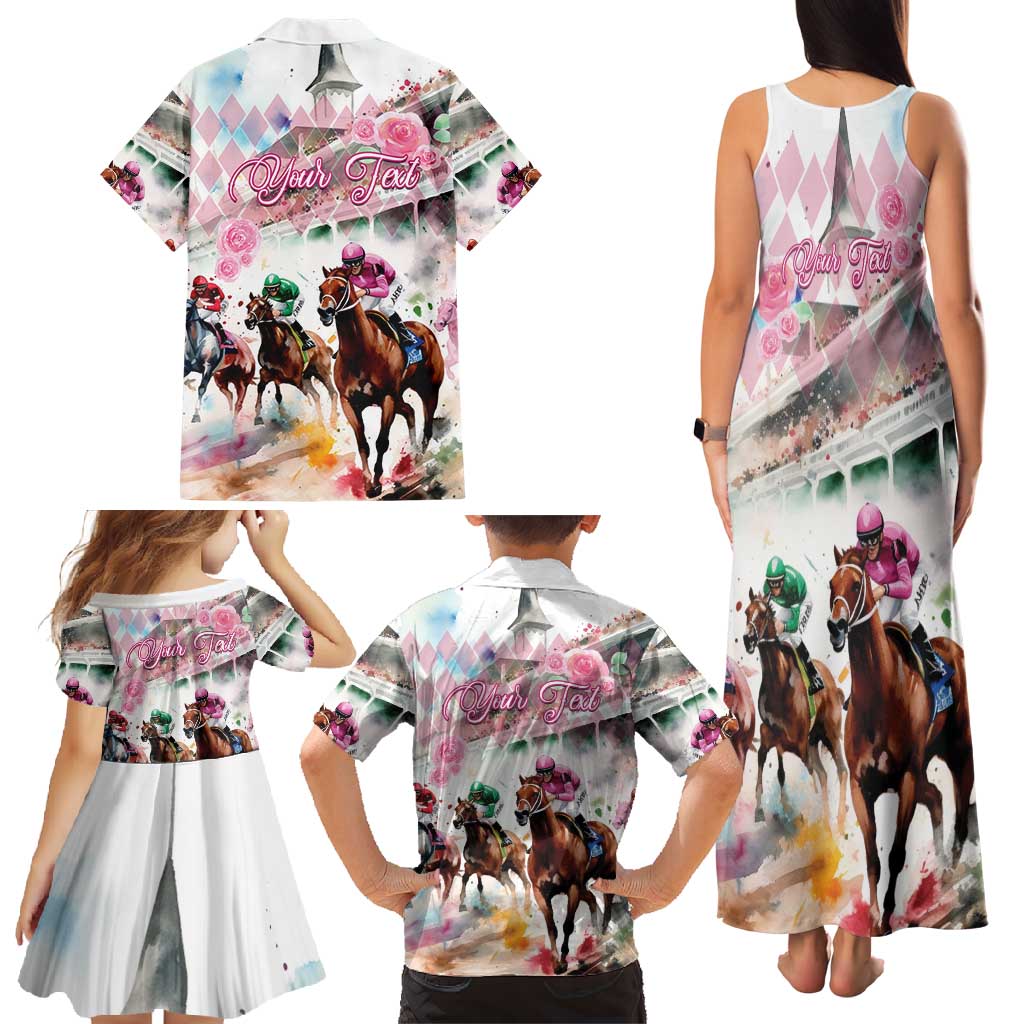 Personalized Kentucky Horse Racing Family Matching Tank Maxi Dress and Hawaiian Shirt 151st Anniversary Run For The Roses