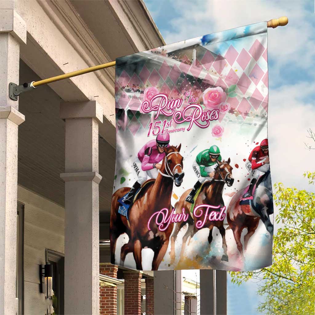 Personalized Kentucky Horse Racing Garden Flag 151st Anniversary Run For The Roses