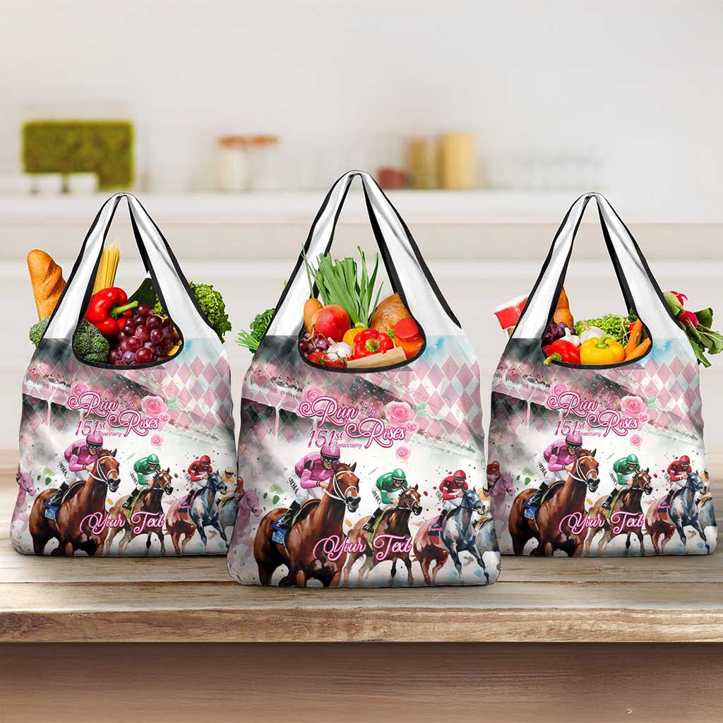 Personalized Kentucky Horse Racing Grocery Bag 151st Anniversary Run For The Roses