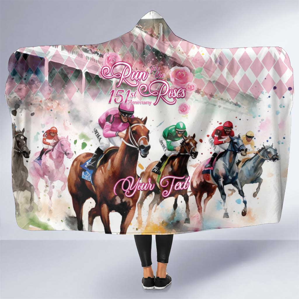Personalized Kentucky Horse Racing Hooded Blanket 151st Anniversary Run For The Roses