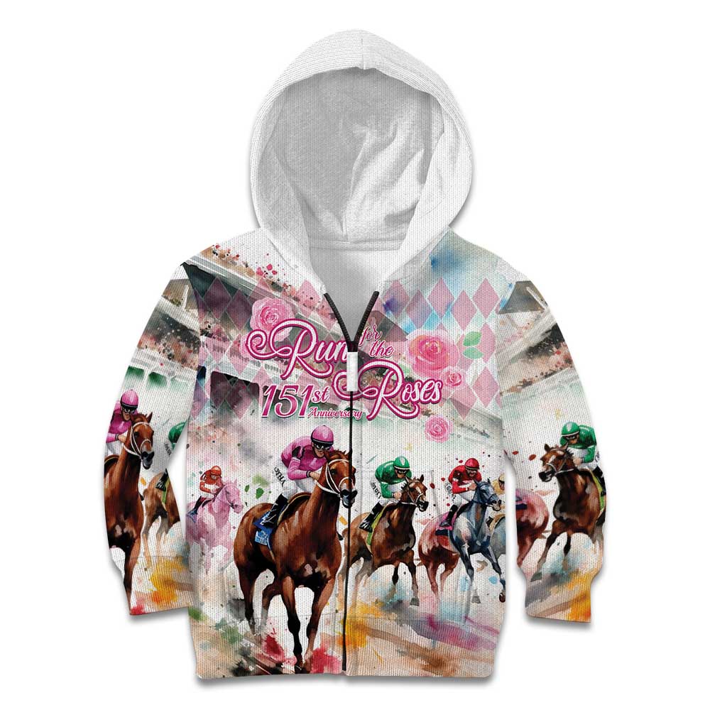Personalized Kentucky Horse Racing Kid Hoodie 151st Anniversary Run For The Roses