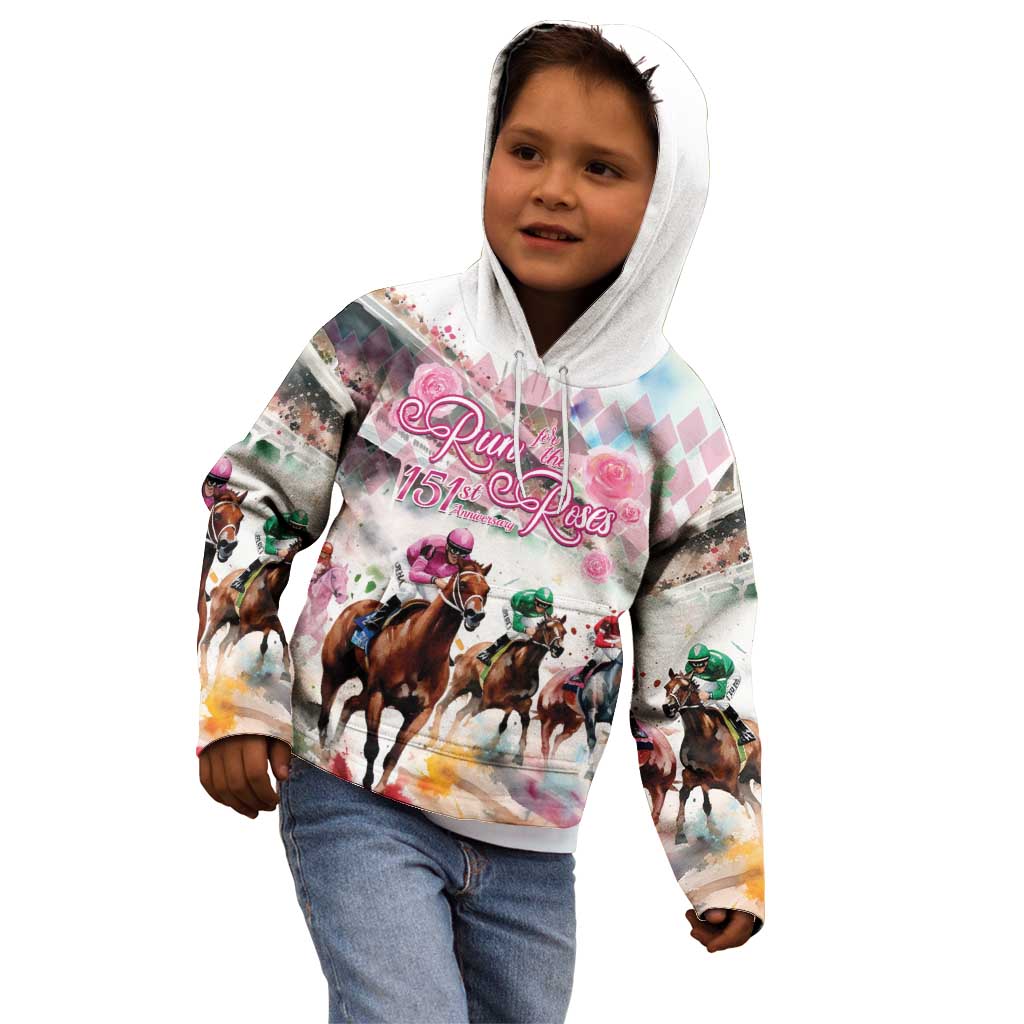 Personalized Kentucky Horse Racing Kid Hoodie 151st Anniversary Run For The Roses