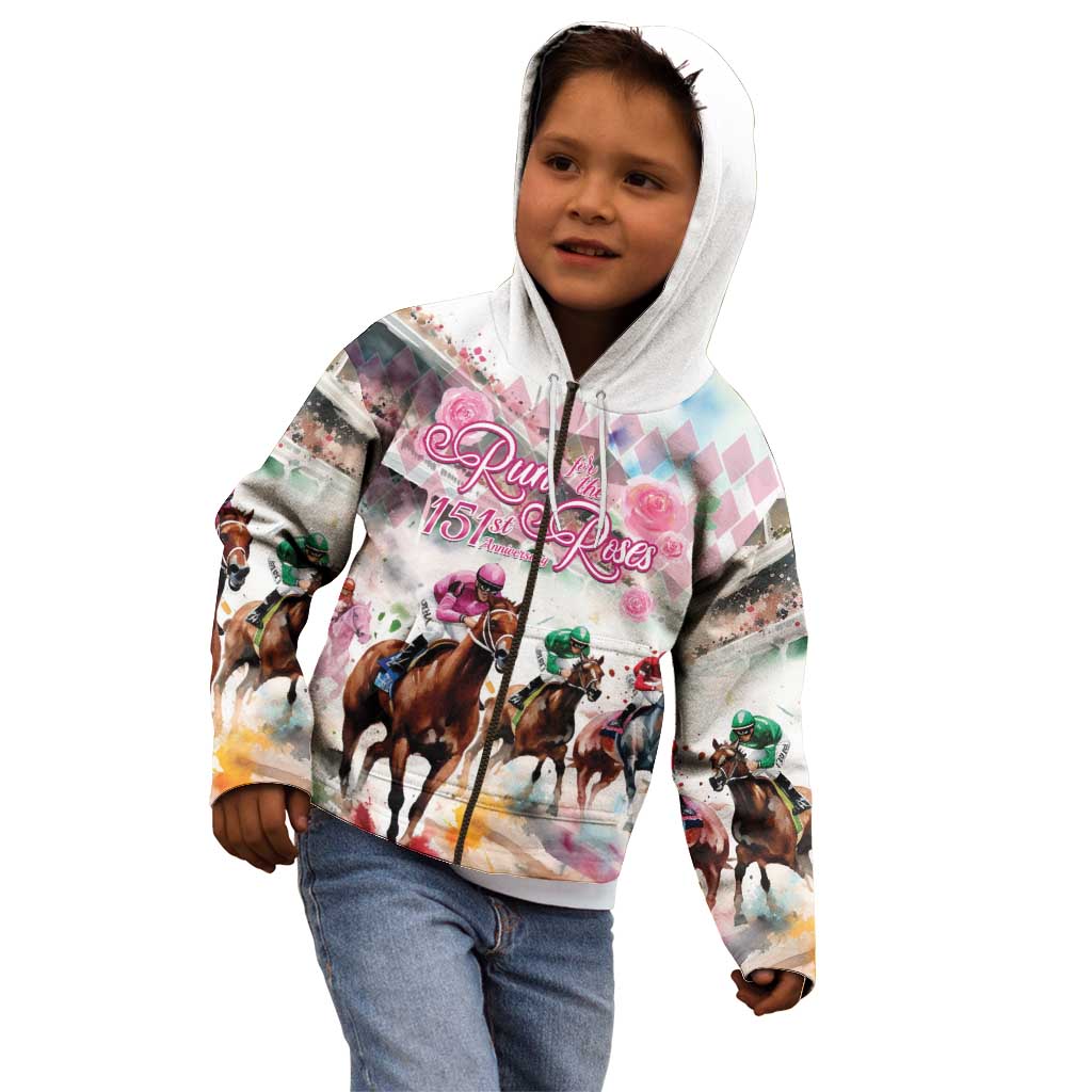 Personalized Kentucky Horse Racing Kid Hoodie 151st Anniversary Run For The Roses