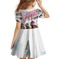 Personalized Kentucky Horse Racing Kid Short Sleeve Dress 151st Anniversary Run For The Roses