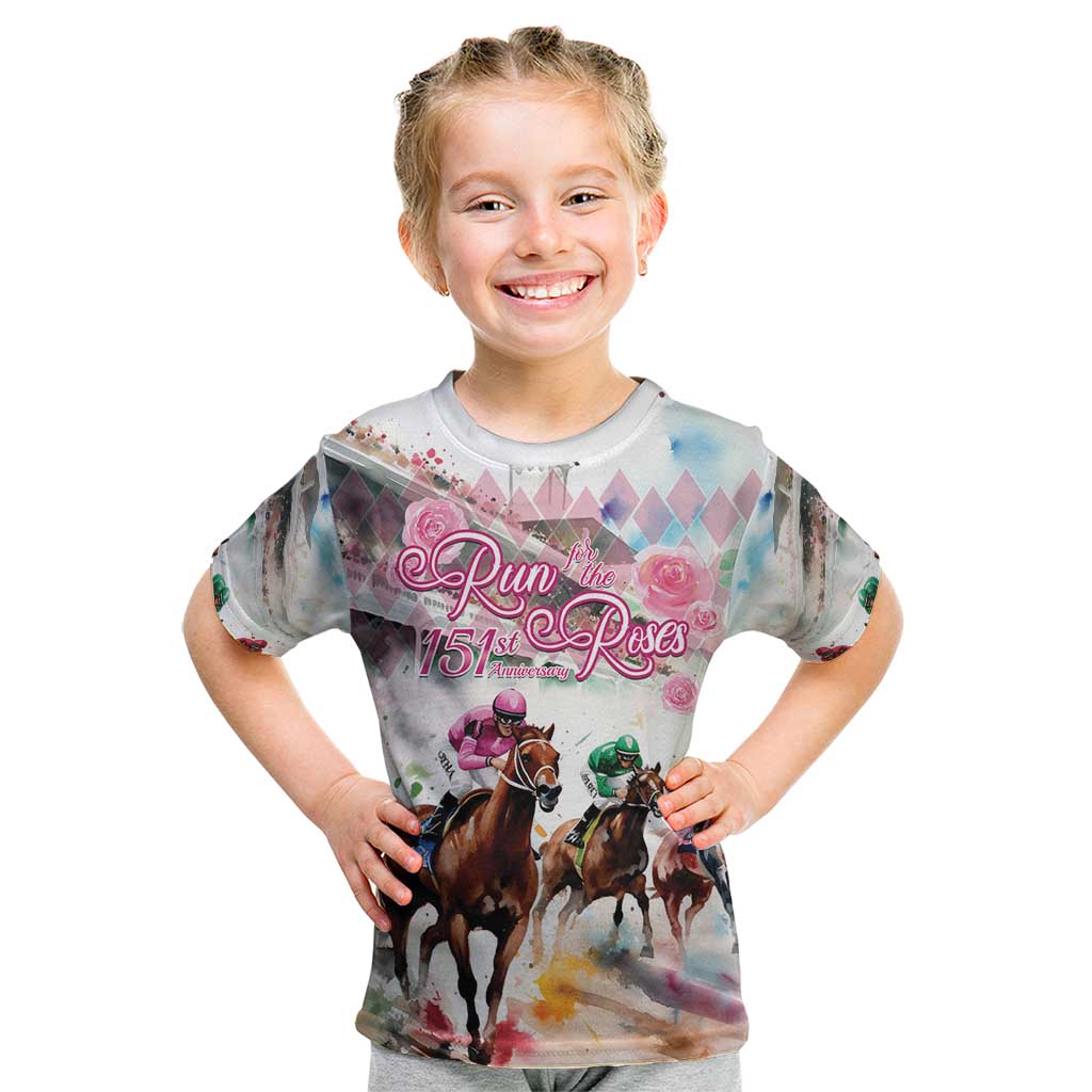 Personalized Kentucky Horse Racing Kid T Shirt 151st Anniversary Run For The Roses