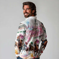 Personalized Kentucky Horse Racing Long Sleeve Polo Shirt 151st Anniversary Run For The Roses