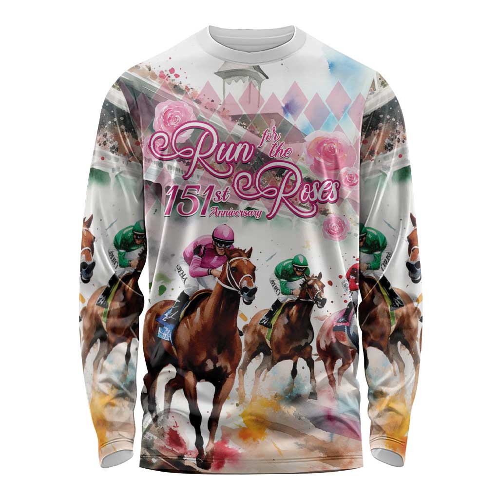 Personalized Kentucky Horse Racing Long Sleeve Shirt 151st Anniversary Run For The Roses