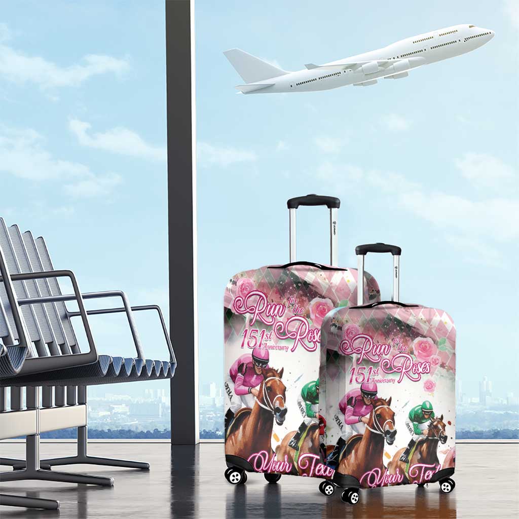 Personalized Kentucky Horse Racing Luggage Cover 151st Anniversary Run For The Roses