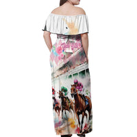 Personalized Kentucky Horse Racing Off Shoulder Maxi Dress 151st Anniversary Run For The Roses