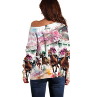 Personalized Kentucky Horse Racing Off Shoulder Sweater 151st Anniversary Run For The Roses