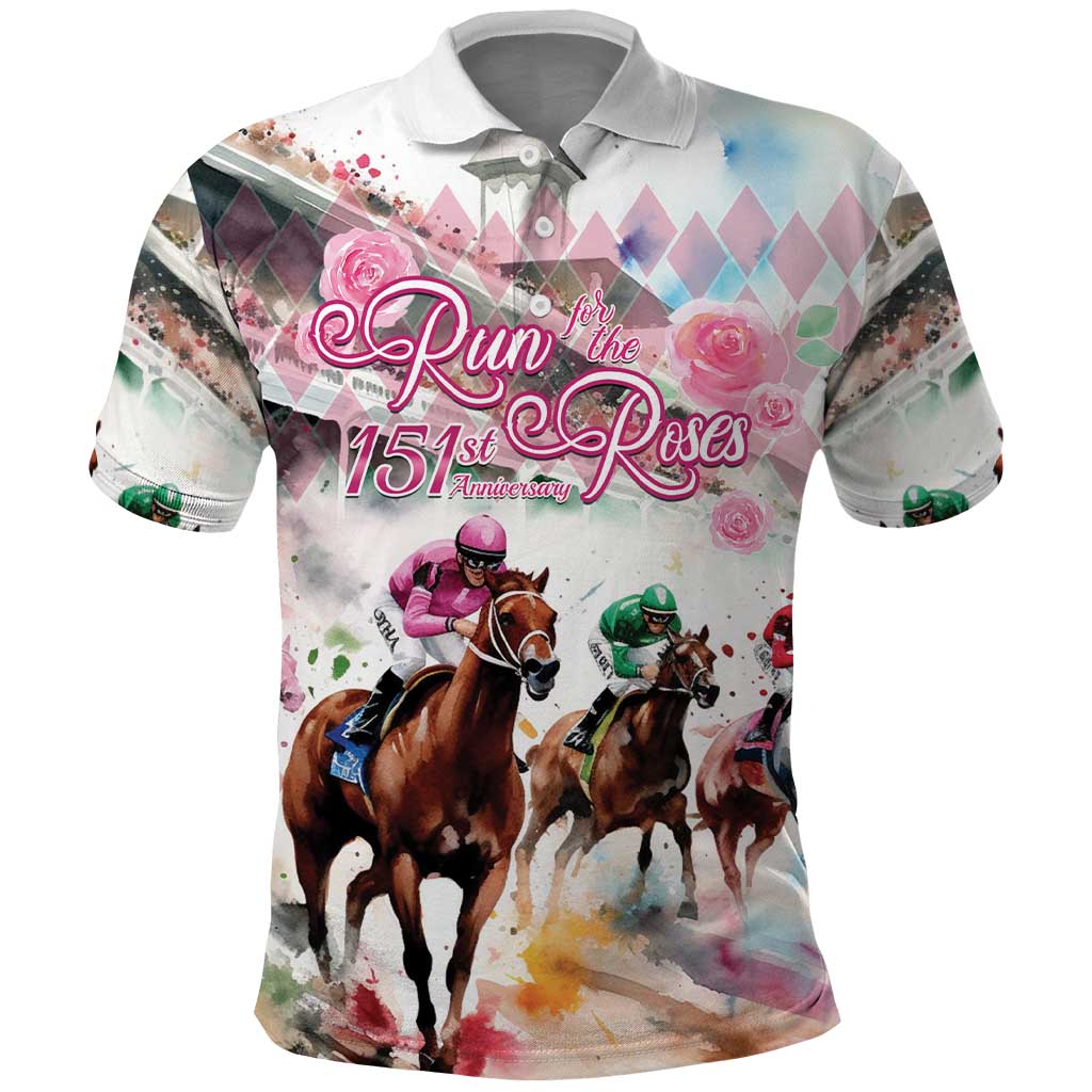 Personalized Kentucky Horse Racing Polo Shirt 151st Anniversary Run For The Roses