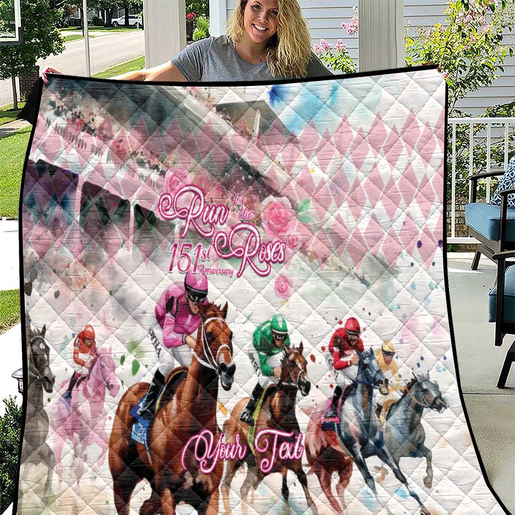 Personalized Kentucky Horse Racing Quilt 151st Anniversary Run For The Roses