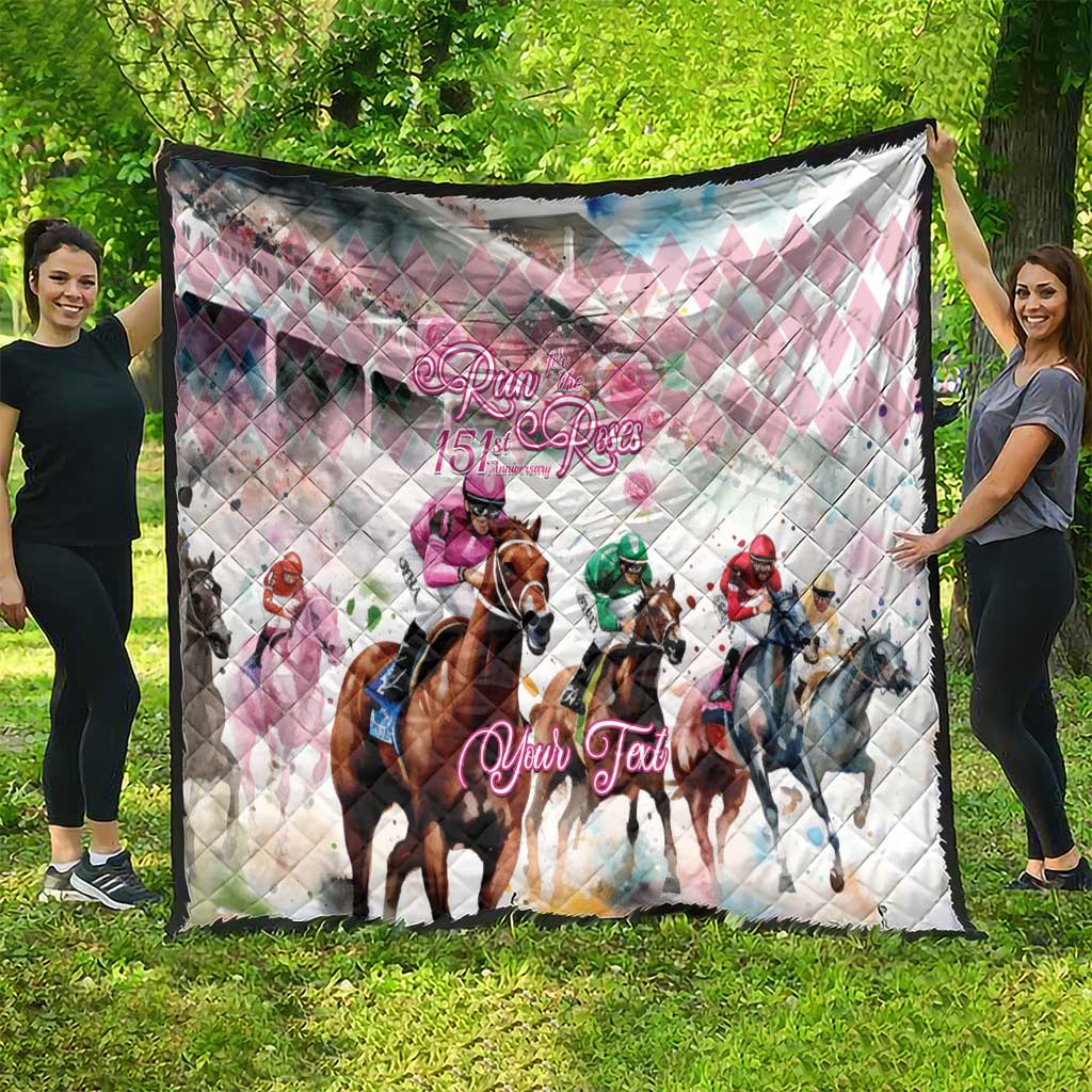 Personalized Kentucky Horse Racing Quilt 151st Anniversary Run For The Roses