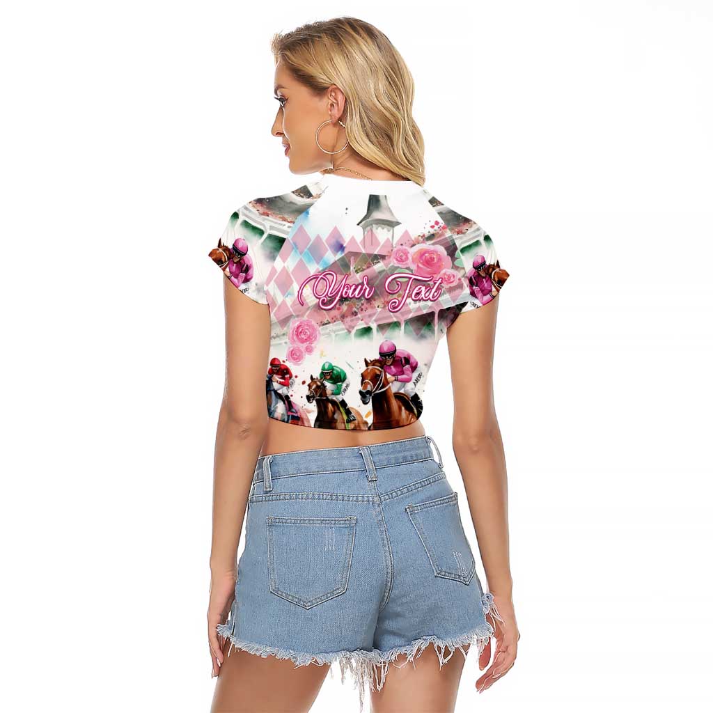 Personalized Kentucky Horse Racing Raglan Cropped T Shirt 151st Anniversary Run For The Roses
