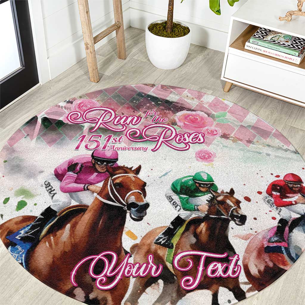 Personalized Kentucky Horse Racing Round Carpet 151st Anniversary Run For The Roses