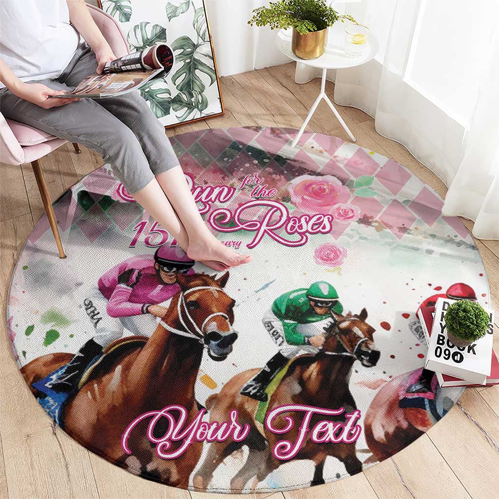 Personalized Kentucky Horse Racing Round Carpet 151st Anniversary Run For The Roses